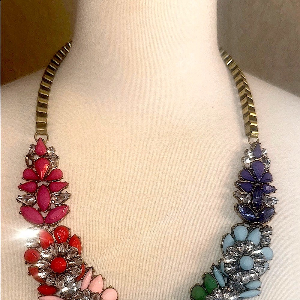 Apolonia Rainbow Floral Statement Necklace - Picture 6 of 9
